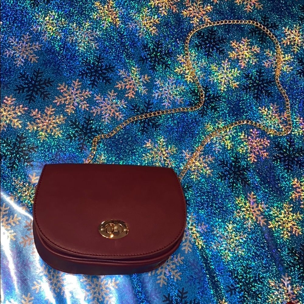 Burgundy and Gold Clutch